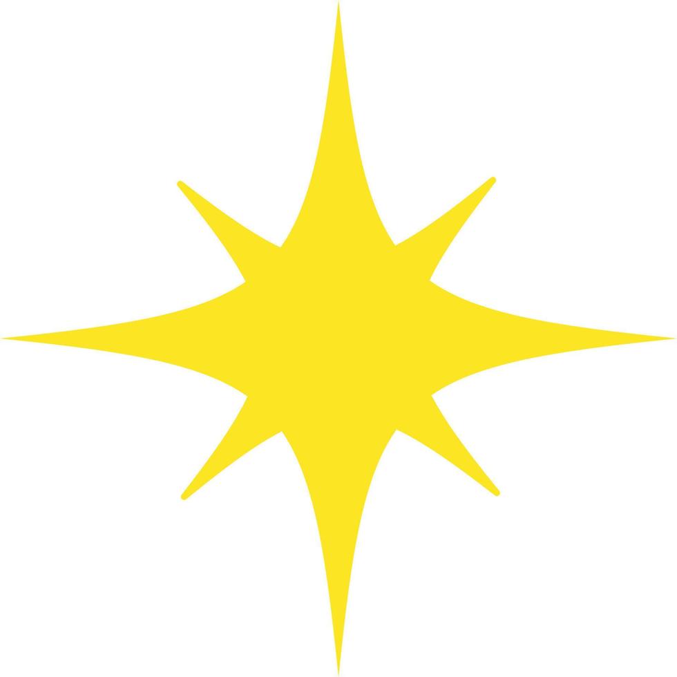 Star bright yellow Christmas decoration. vector