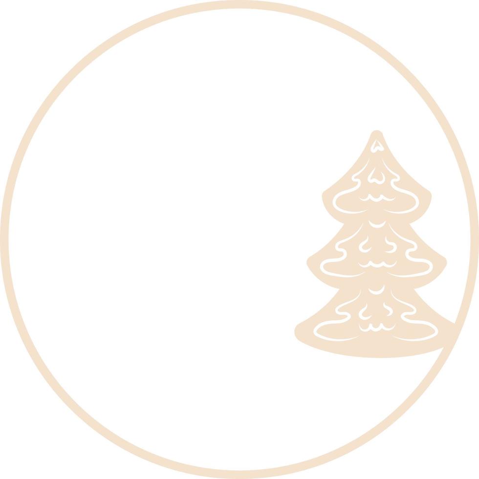 Christmas tree in a circle holiday decoration. vector