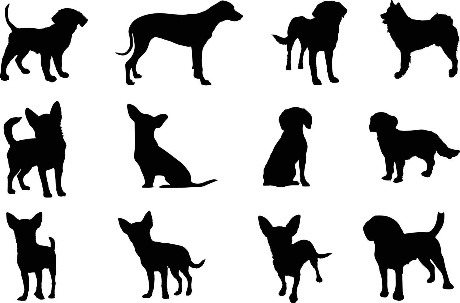 The set of Dog silhouette collection vector