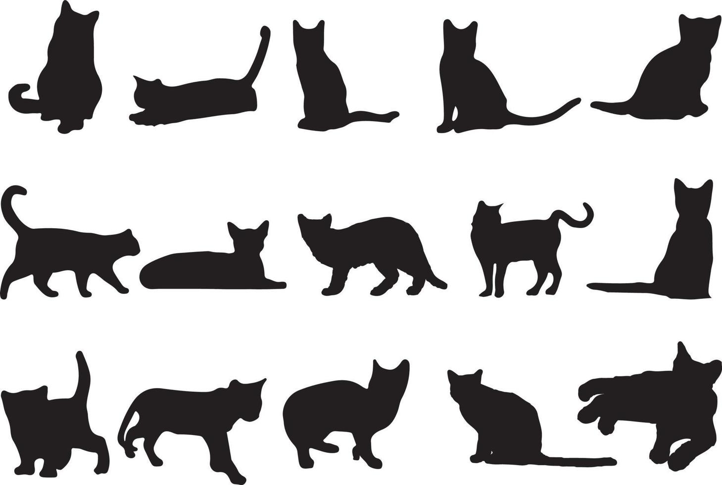 The set of Cat Silhouette collection vector