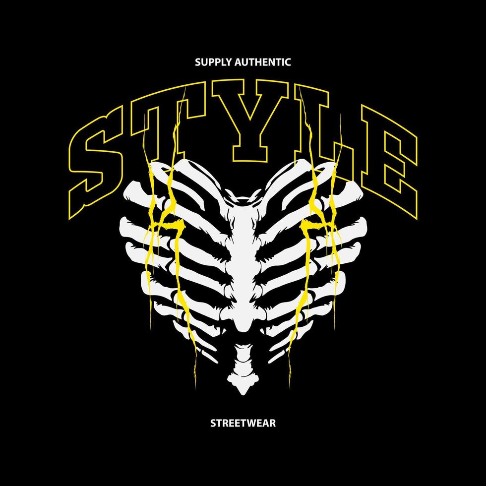 The bone style streetwear design vector