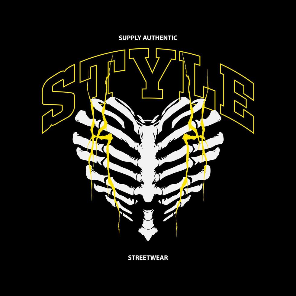 The bone style streetwear design vector