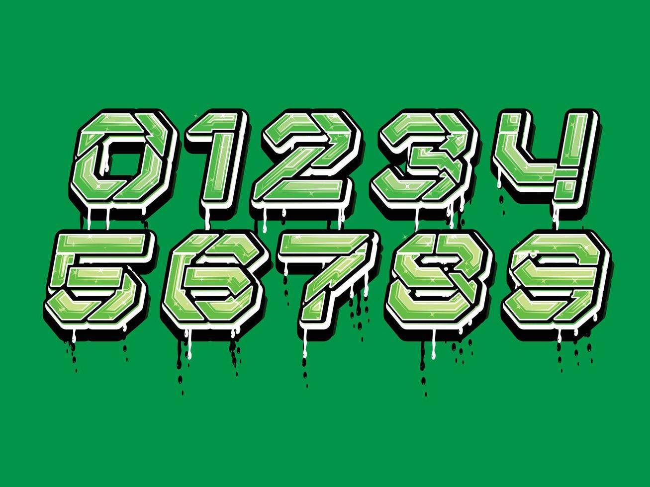 Green Digits Number vector