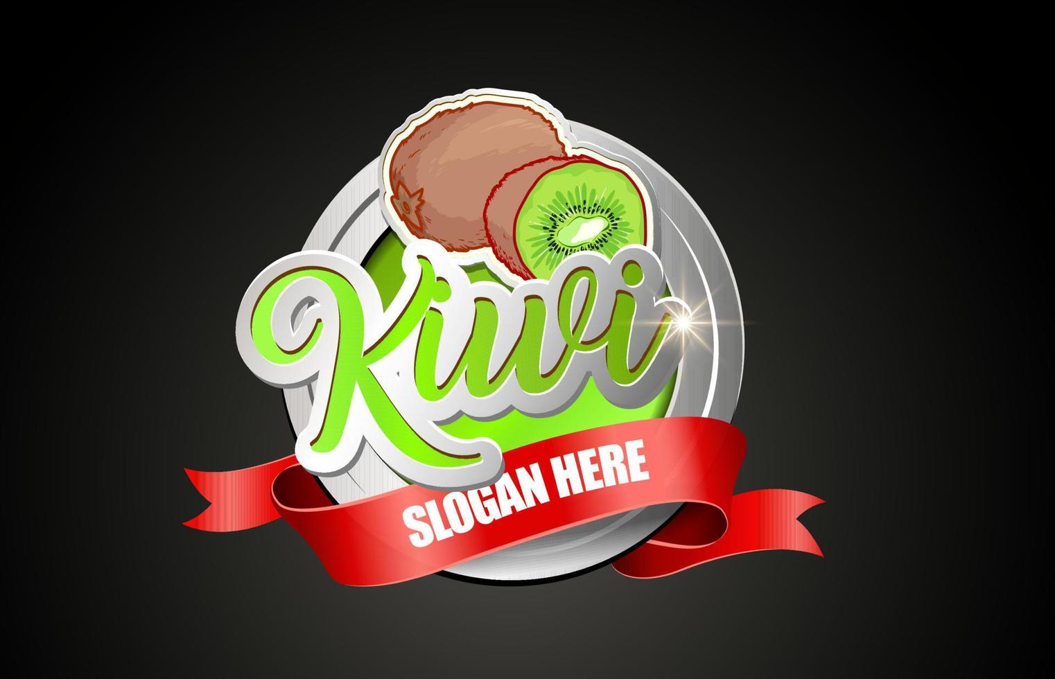 plantilla de vector de logotipo de etiqueta de kiwi