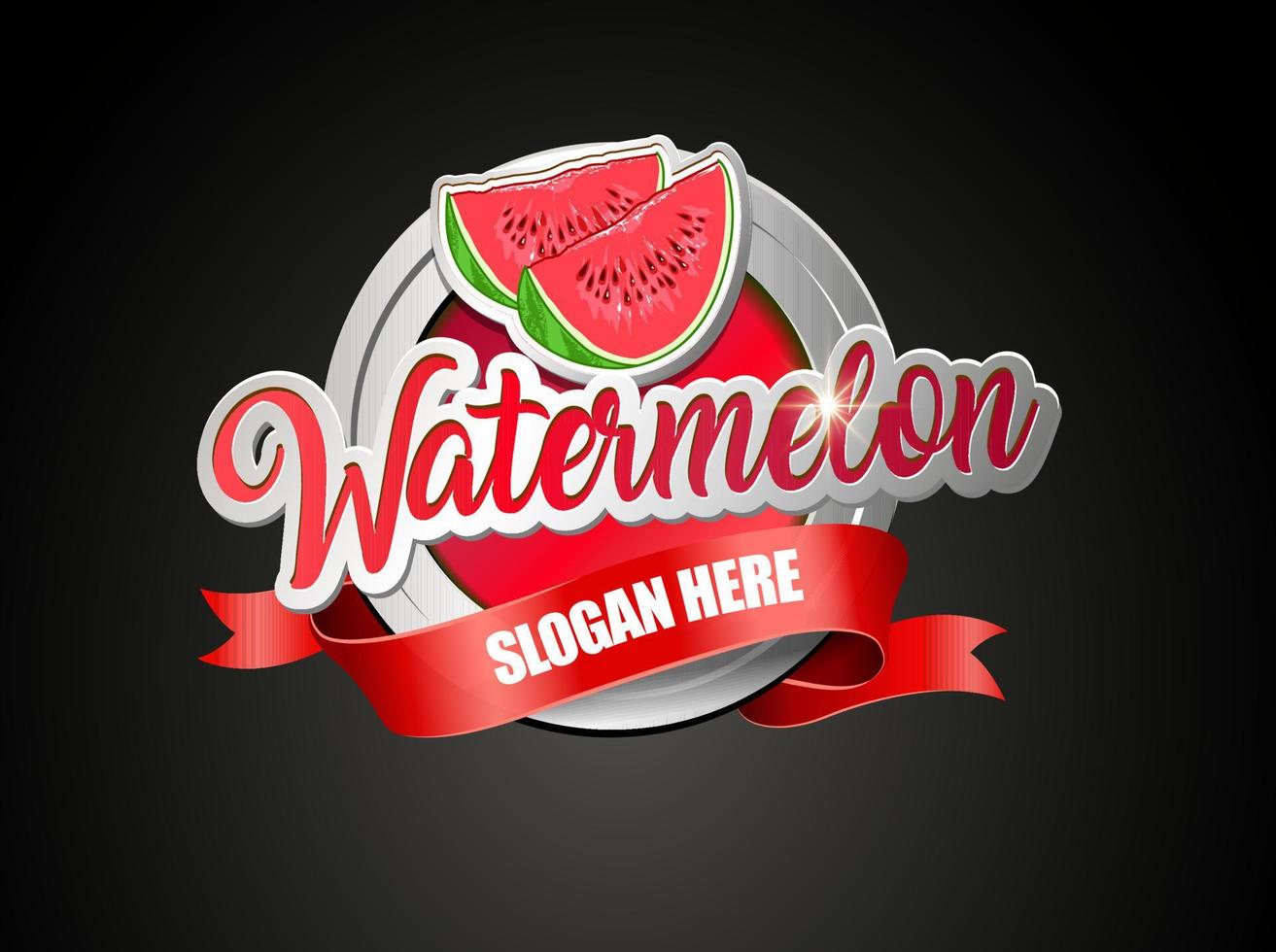 Watermelon label logo vector template