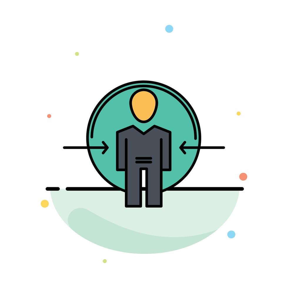 Man User Login Id Identity Abstract Flat Color Icon Template vector