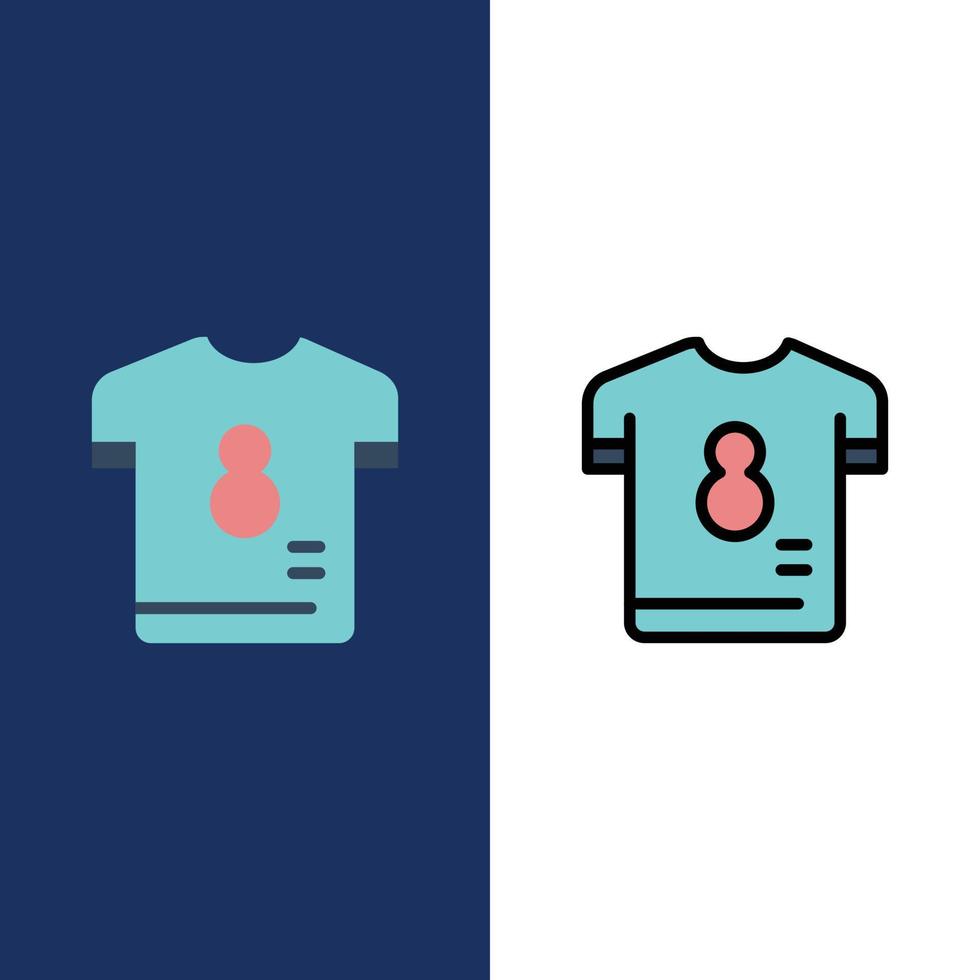 Football Kit Player Shirt Soccer  Icons Flat and Line Filled Icon Set Vector Blue Background