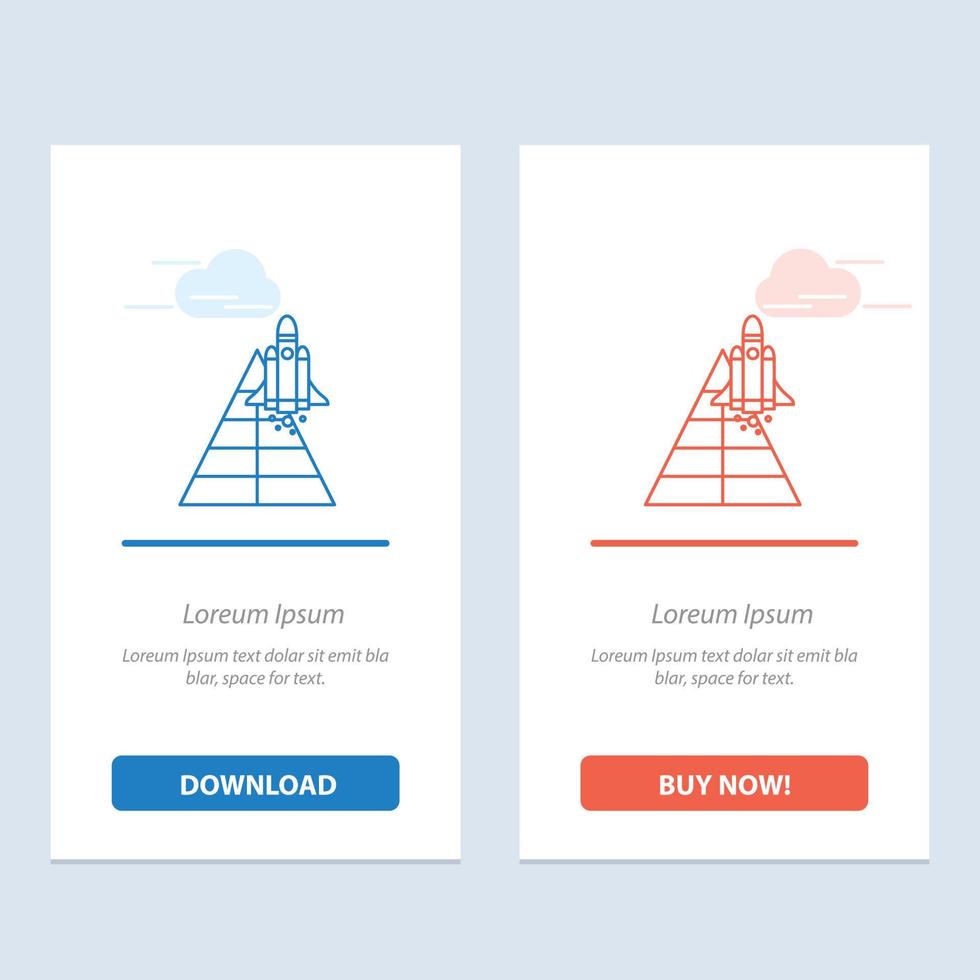 Space Station Aircraft Spacecraft Launch  Blue and Red Download and Buy Now web Widget Card Template vector