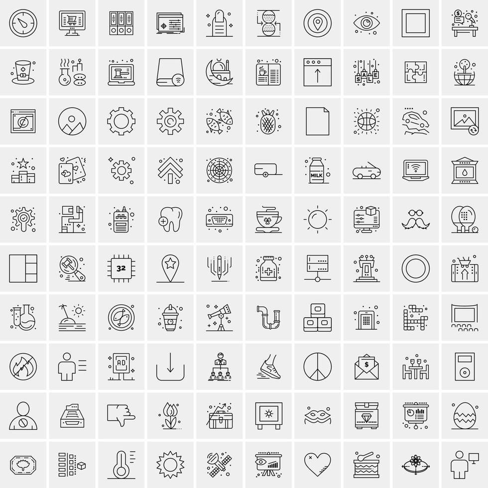 Set of 100 Creative Business Line Icons vector