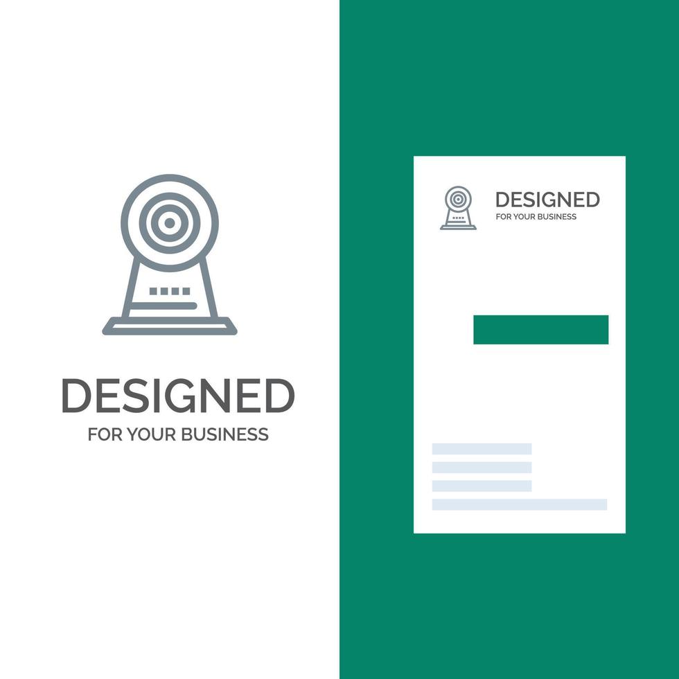 Camera Webcam Security Hotel Grey Logo Design and Business Card Template vector