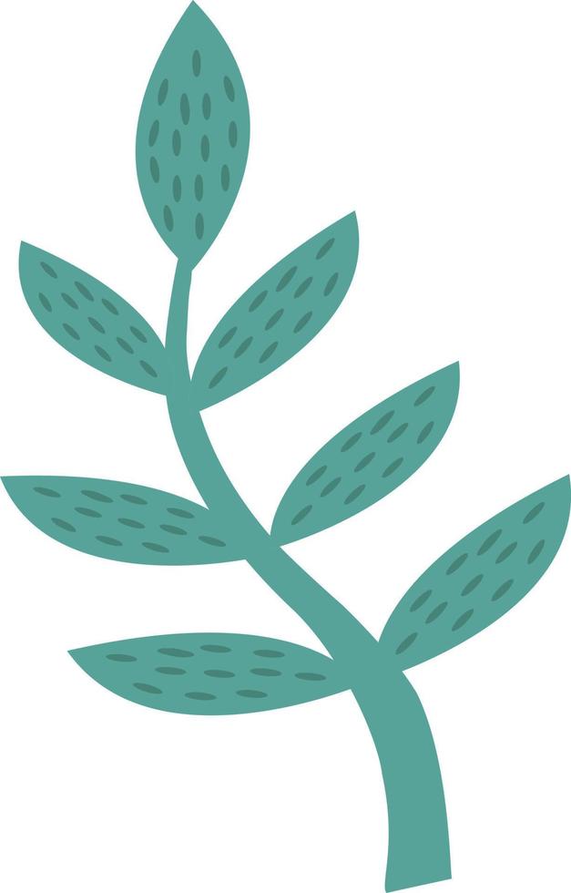 la hoja verde se destaca sobre un fondo blanco. hoja vectorial en estilo de dibujos animados.ilustración vectorial para saludos, bodas, diseño de flores. vector