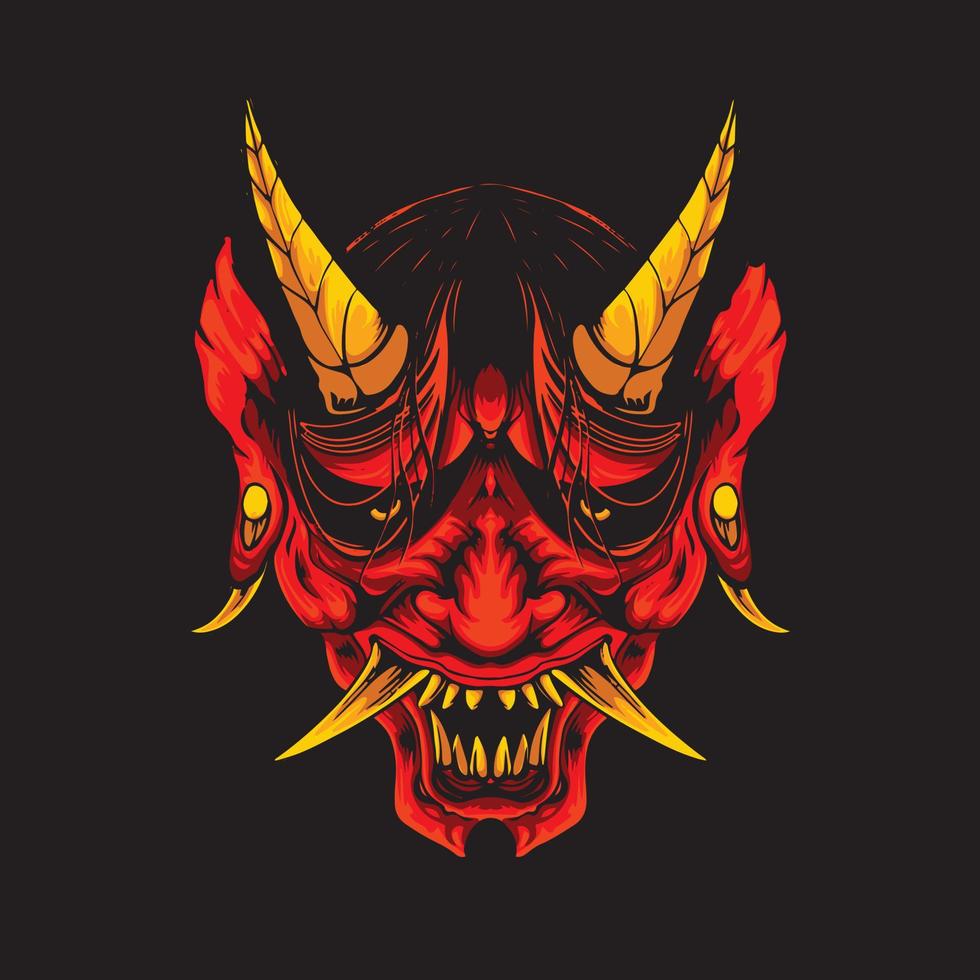 espeluznante oni diablo ilustración vector