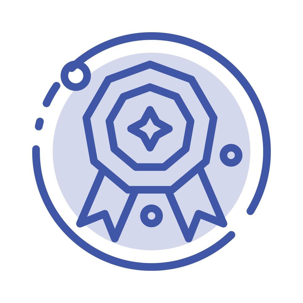 Award Star Prize Blue Dotted Line Line Icon vector