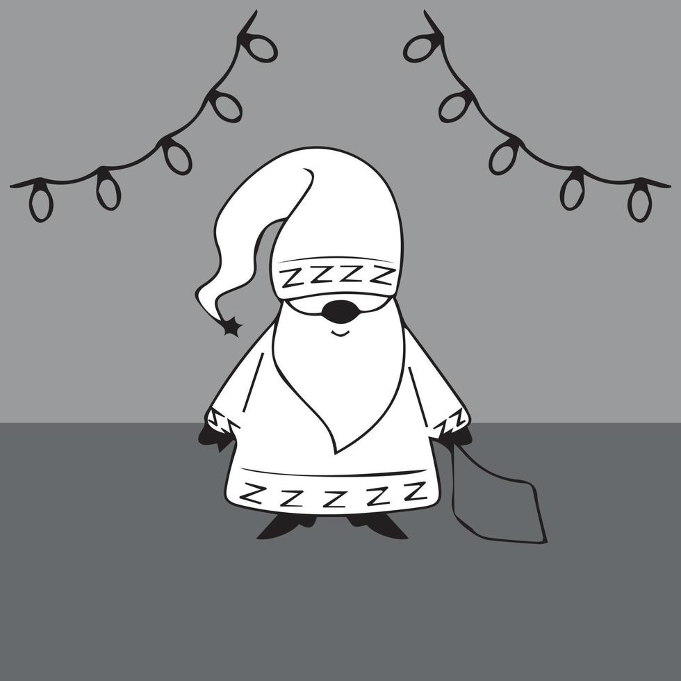 Simple Christmas character design made with black and white elements vector