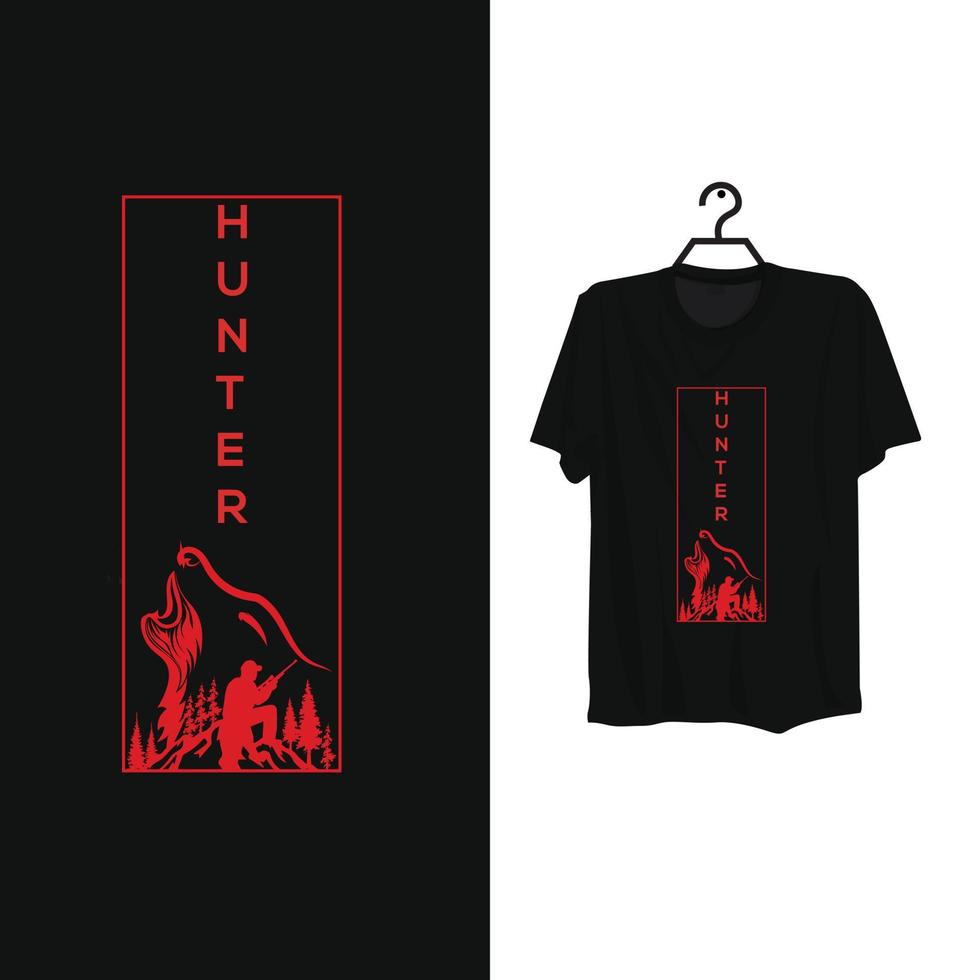 Hunter t shirt template design. vector