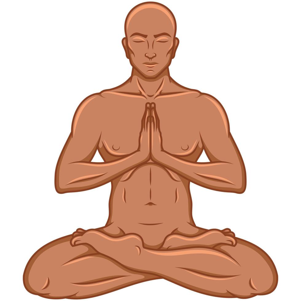 Vector design of man doing yoga