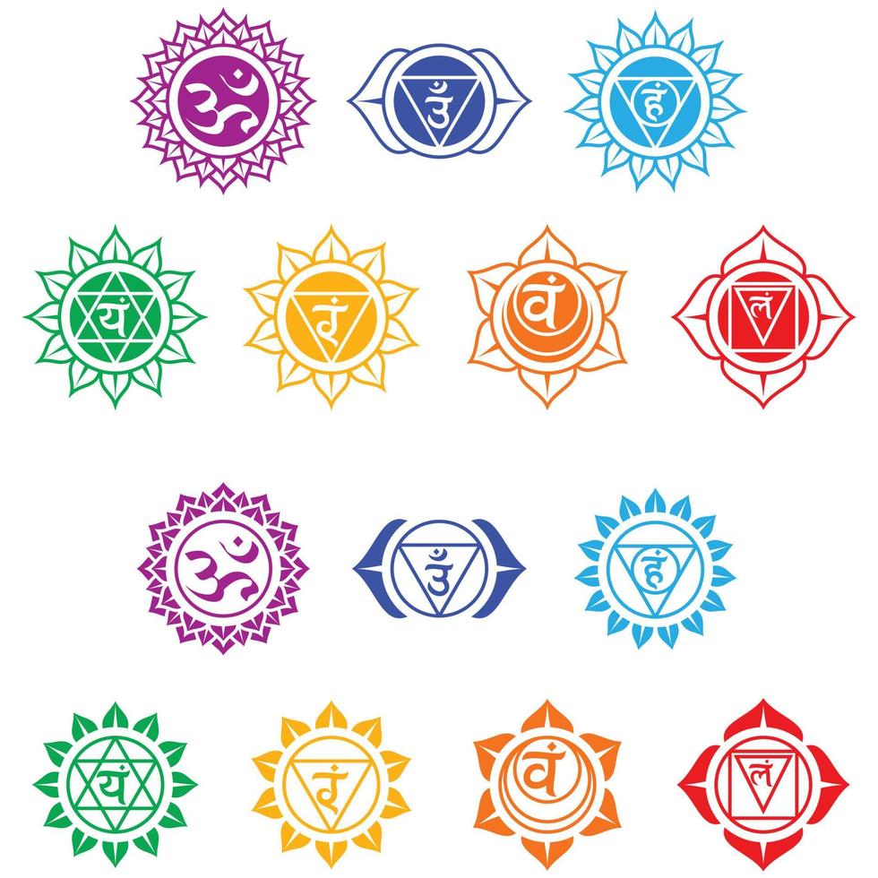 diseño de vectores de símbolos de chakra