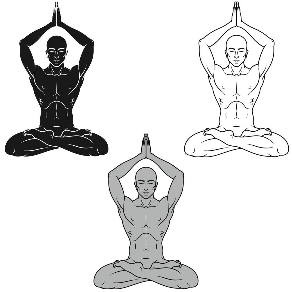 diseño vectorial de hombre haciendo yoga vector