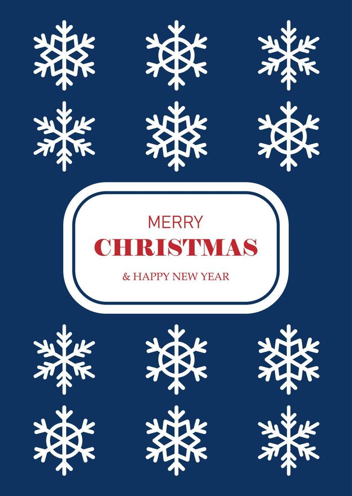 a simple Merry Christmas and New Year card with snowflakes. vector illustration