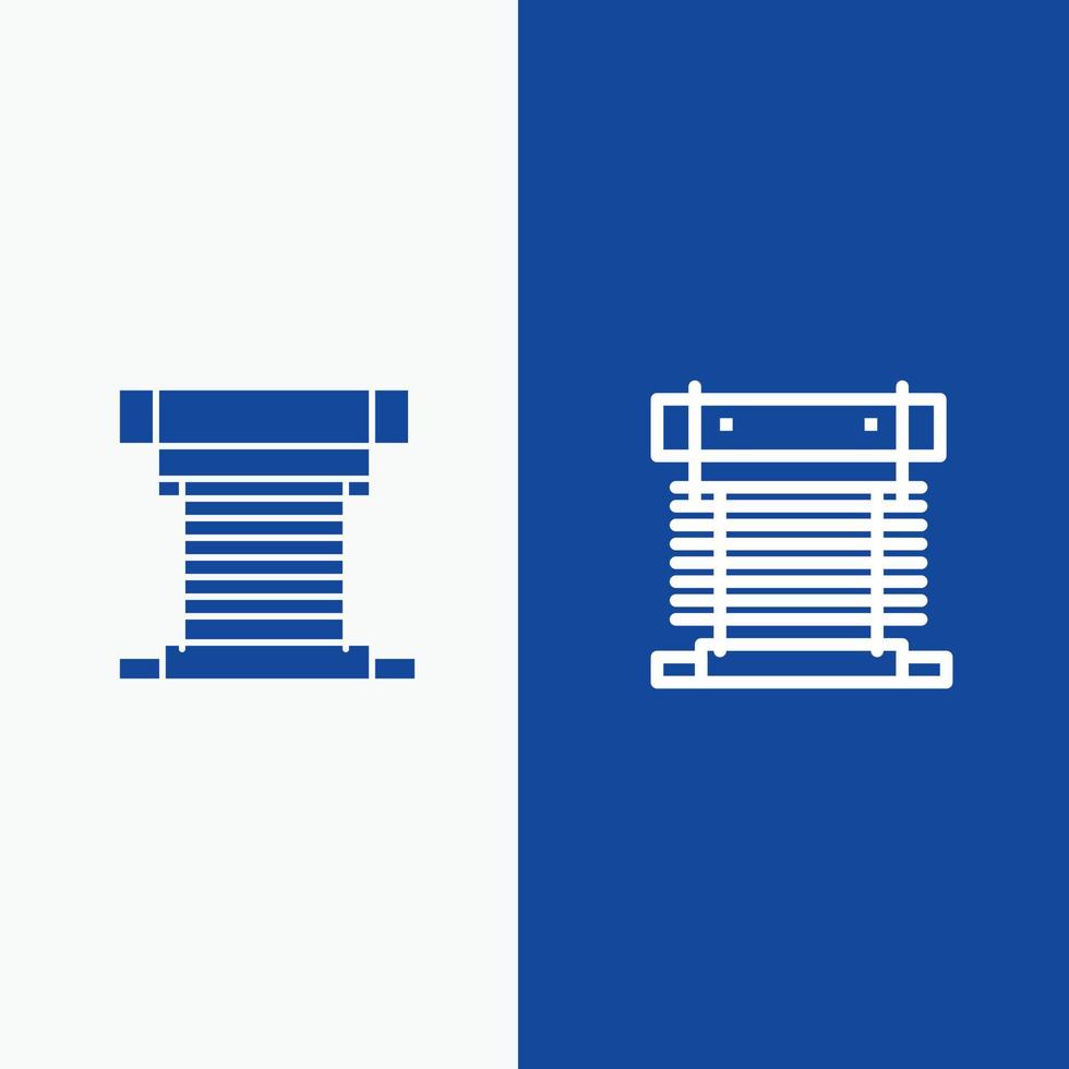 Computer Cooler Cooling Cpu Fan Line and Glyph Solid icon Blue banner Line and Glyph Solid icon Blue vector