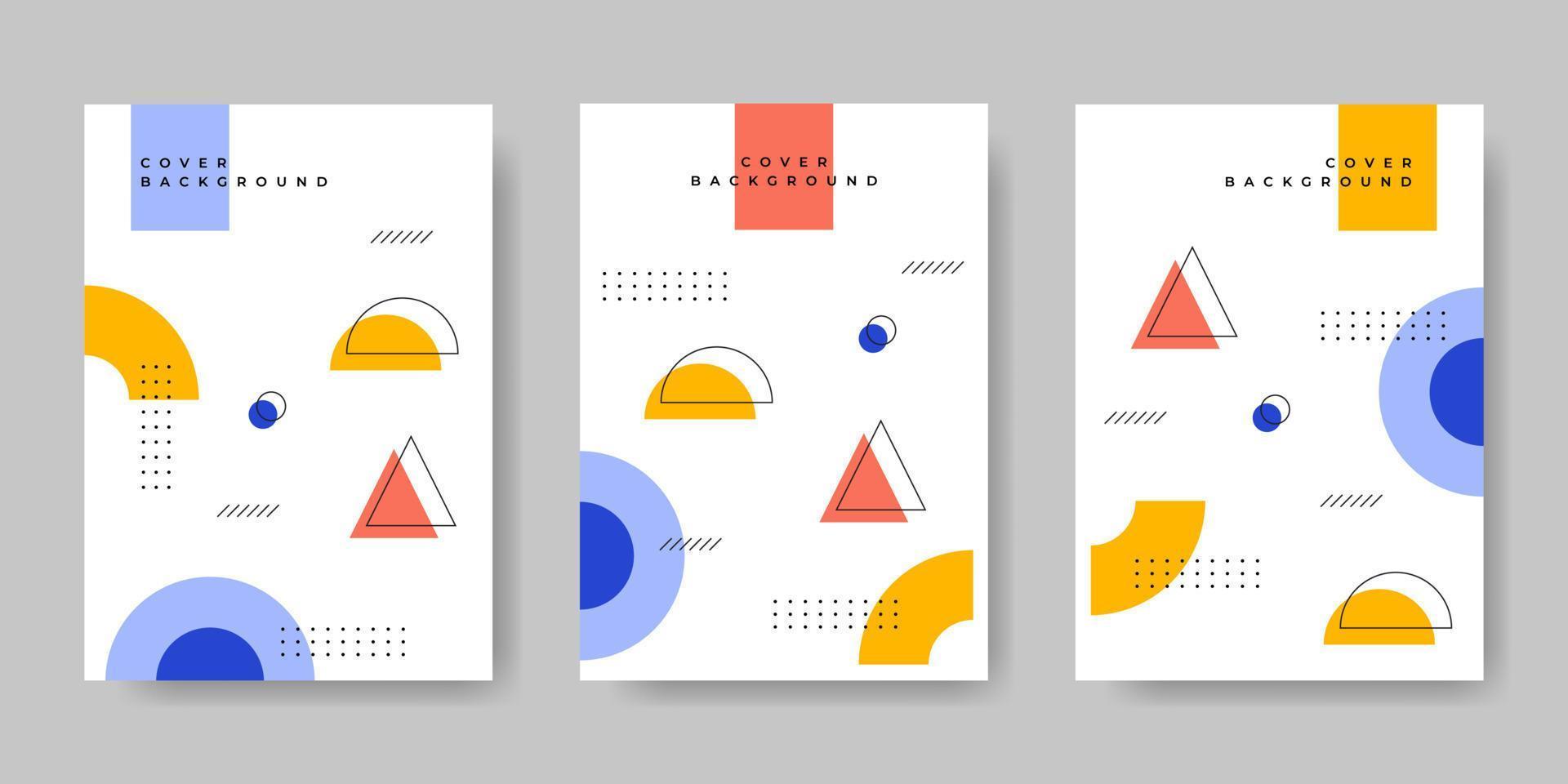 Cover design template with memphis style. Vector illustration.
