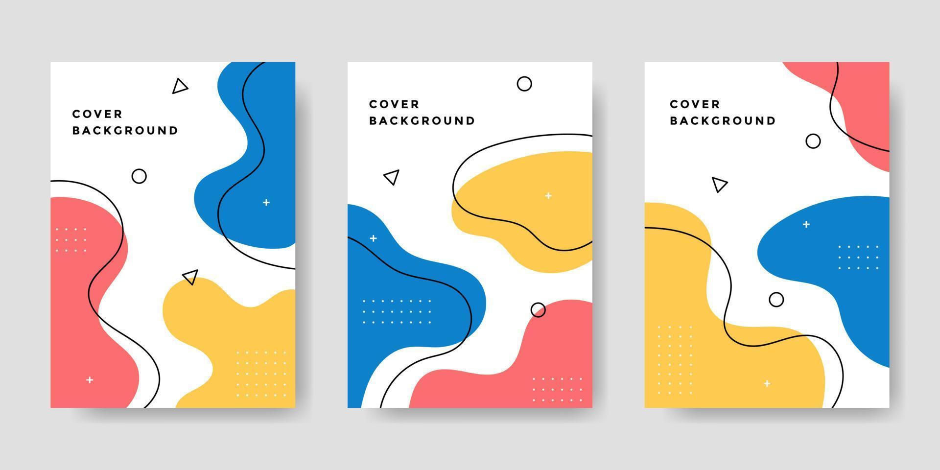 conjunto de fondos abstractos en un estilo de diseño geométrico. ilustración vectorial vector