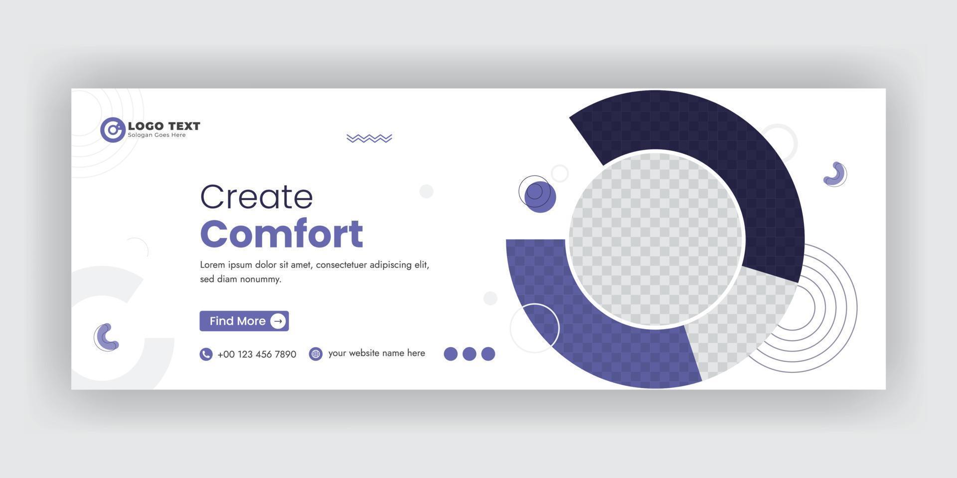 Create comfort Social Media Cover Banner Template vector