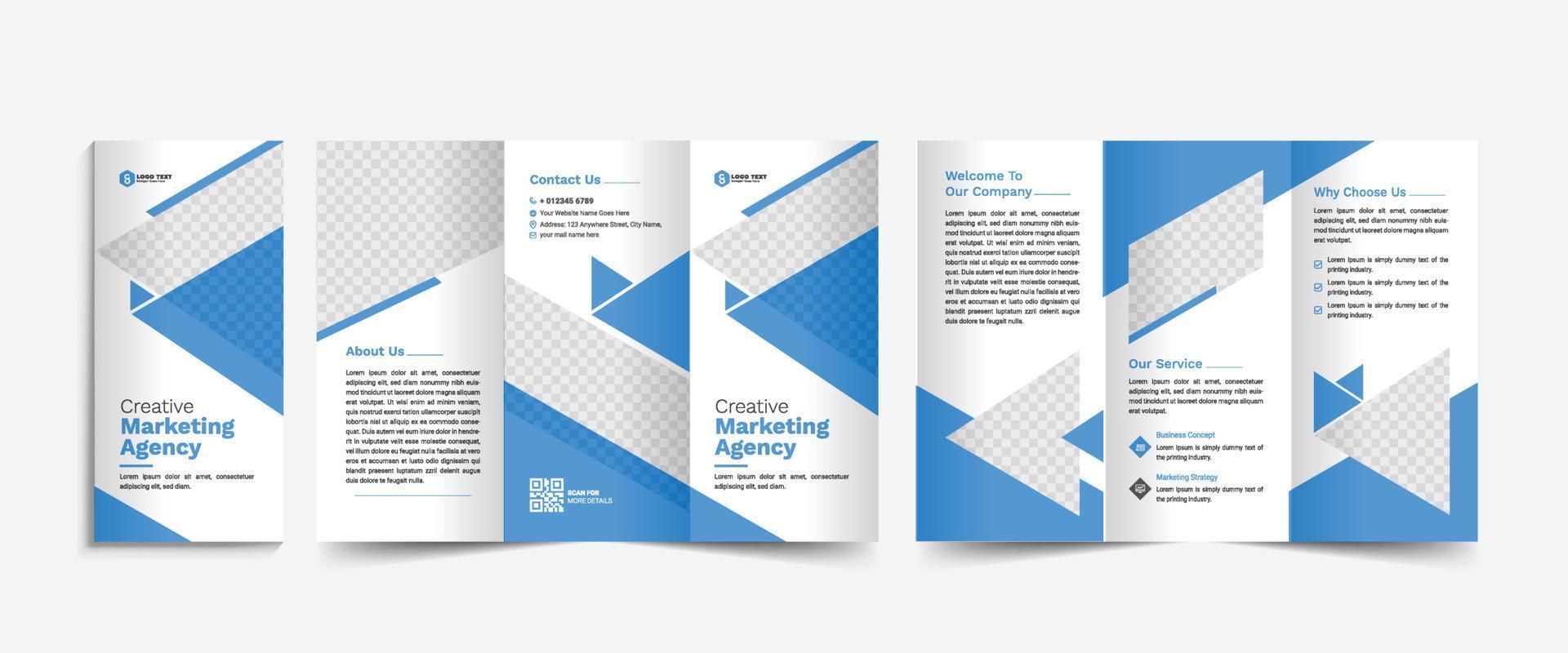 Modern business trifold brochure design template vector