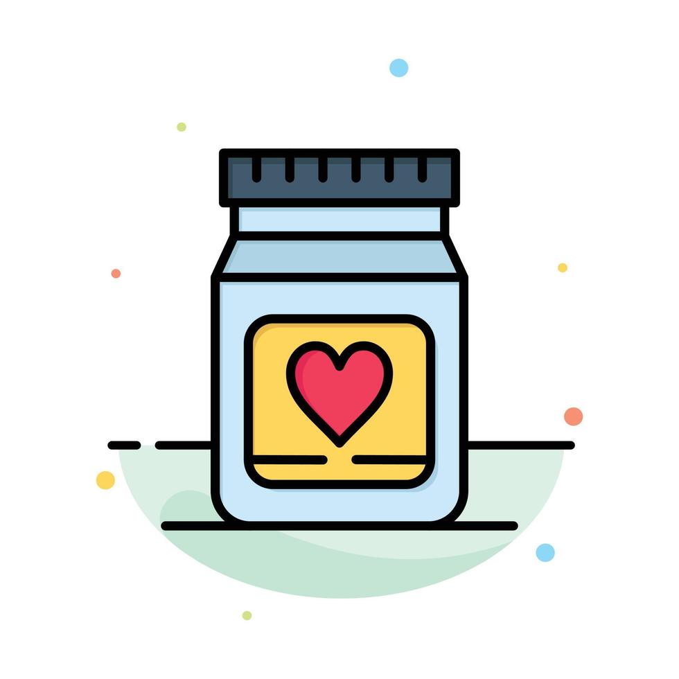 Medicine Love Heart Wedding Abstract Flat Color Icon Template vector