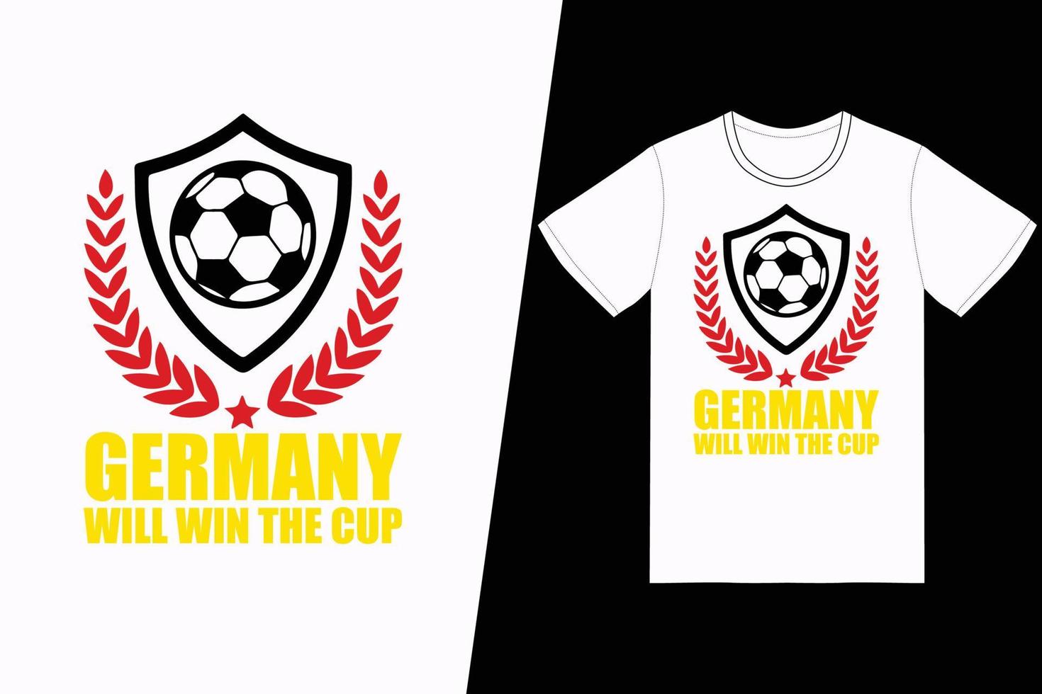 alemania ganará la copa fifa soccer design. Vector de diseño de camisetas de fútbol de la FIFA. para la impresión de camisetas y otros usos.