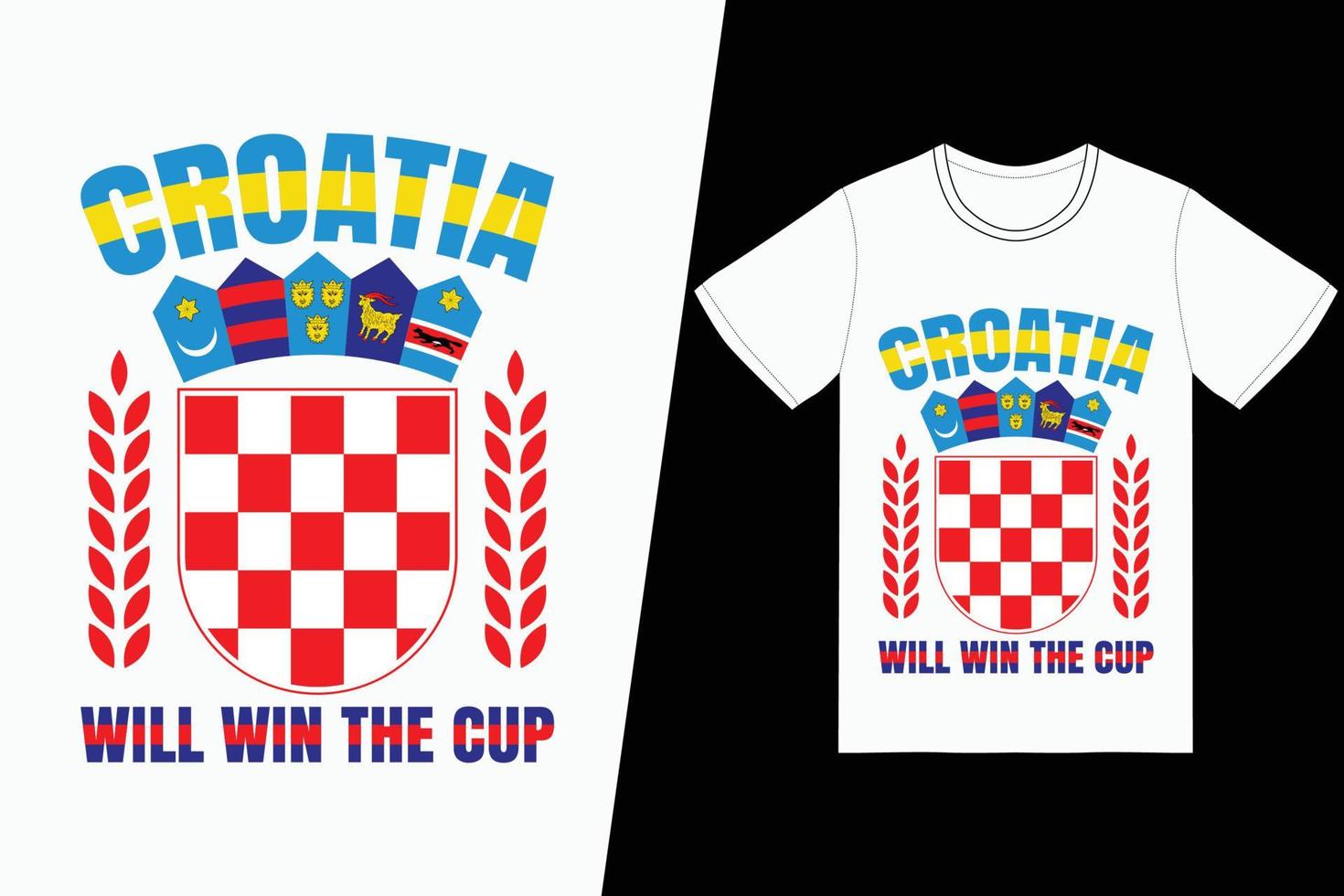 croacia ganará la copa fifa soccer design. Vector de diseño de camisetas de fútbol de la FIFA. para la impresión de camisetas y otros usos.