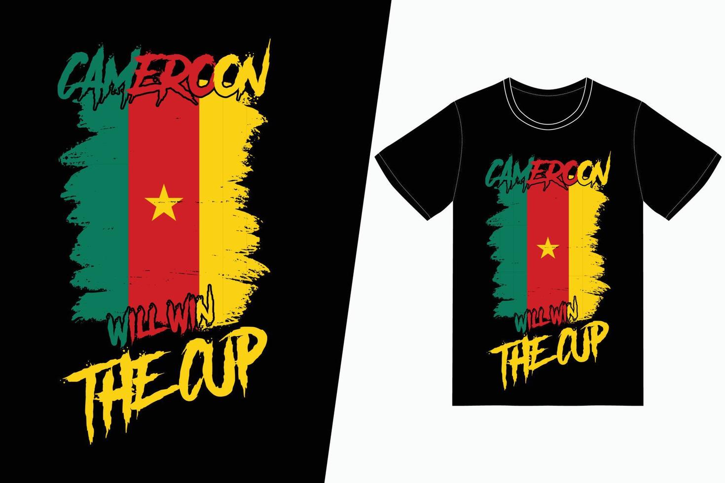 Cameroon will win the cup Fifa Soccer design. Fifa Soccer t-shirt design vector. For t-shirt print and other uses. vector