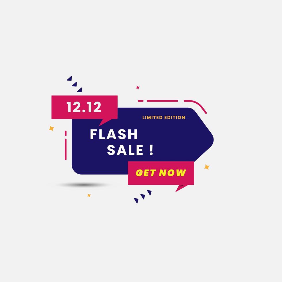 insignia venta flash edición limitada en evento 12.12, plantilla gran venta vector eps 10