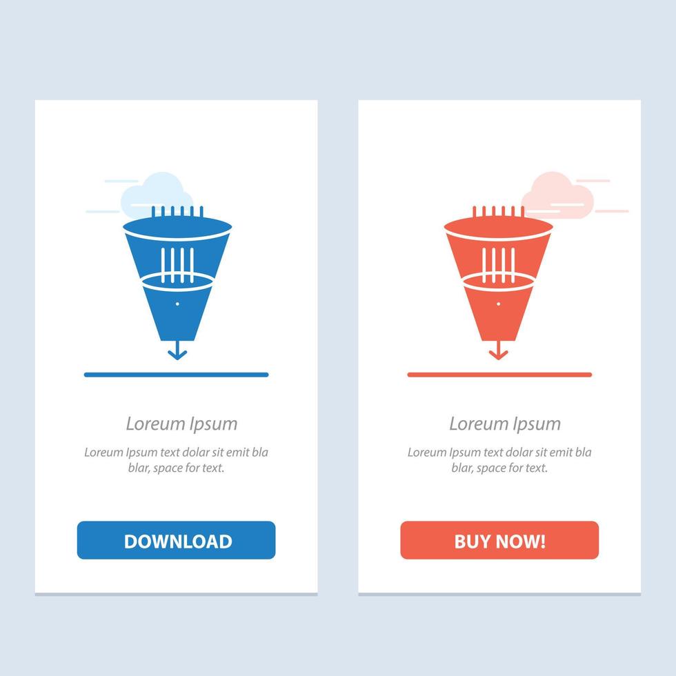 Data Filter Filtering Filtration Funnel  Blue and Red Download and Buy Now web Widget Card Template vector