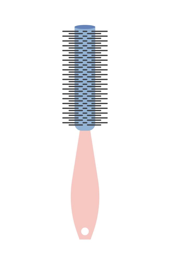 Flat hairbrush for styling vector illustration. Comb hairdresser tool isolated