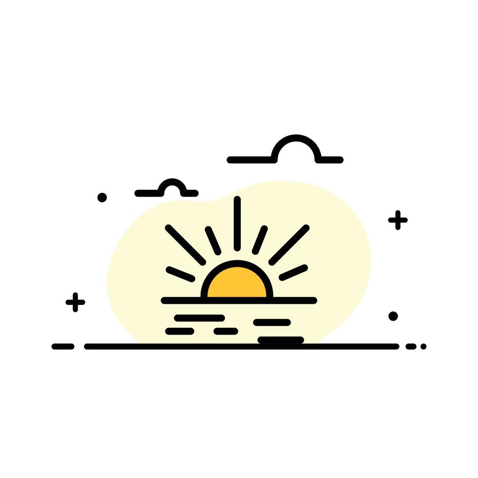 Sun Brightness Light Spring  Business Flat Line Filled Icon Vector Banner Template