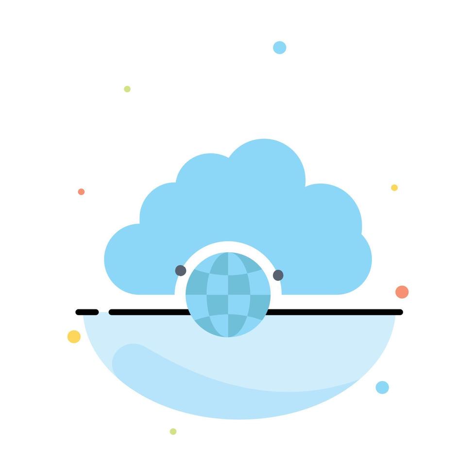 network city globe hub infrastructure Flat Color Icon Vector