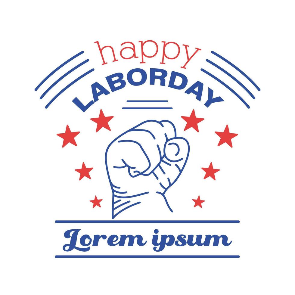 Happy Labor Day background design. Hands clenched, stars vector illustration
