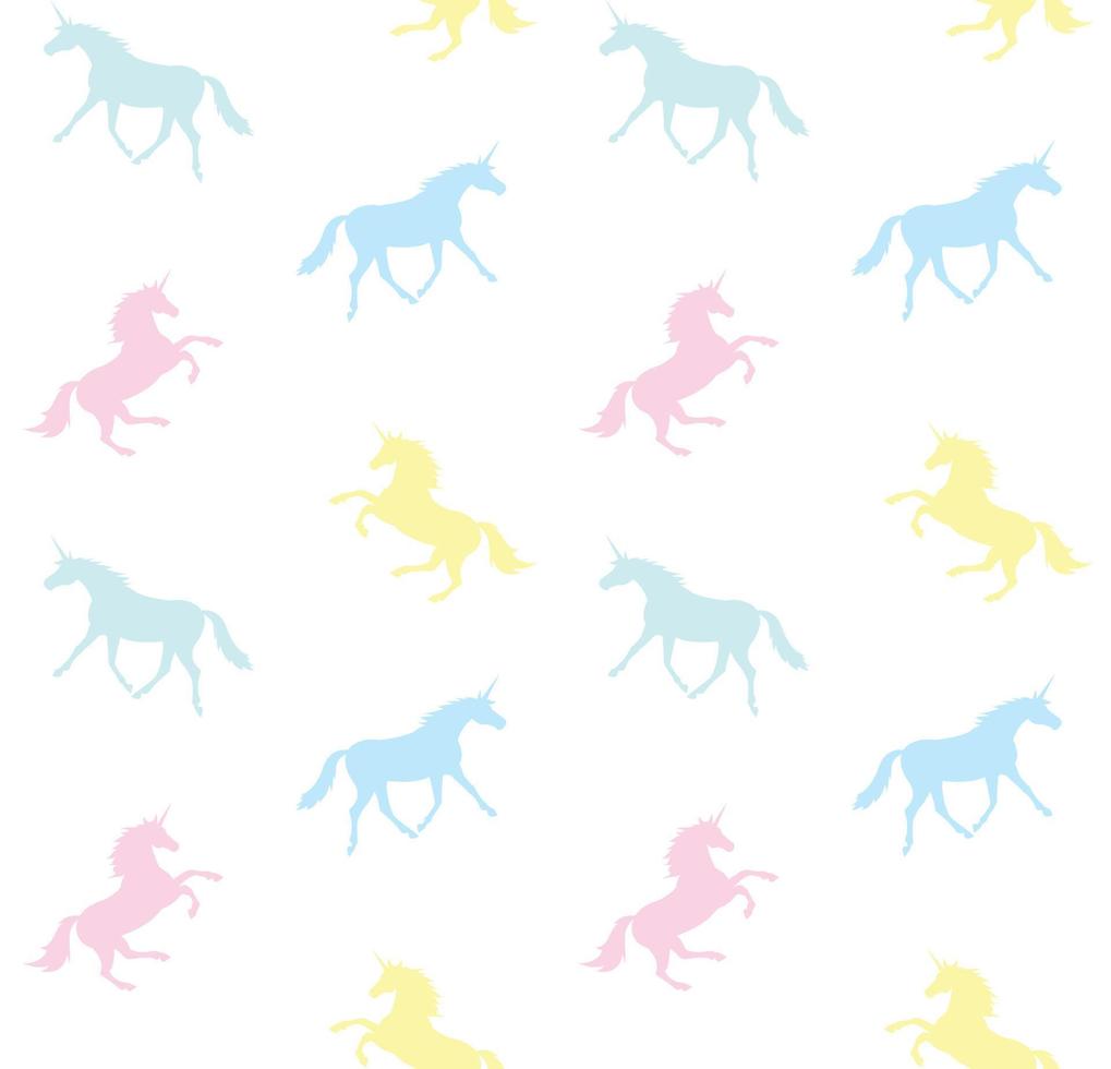 Vector seamless pattern of unicorn silhouette