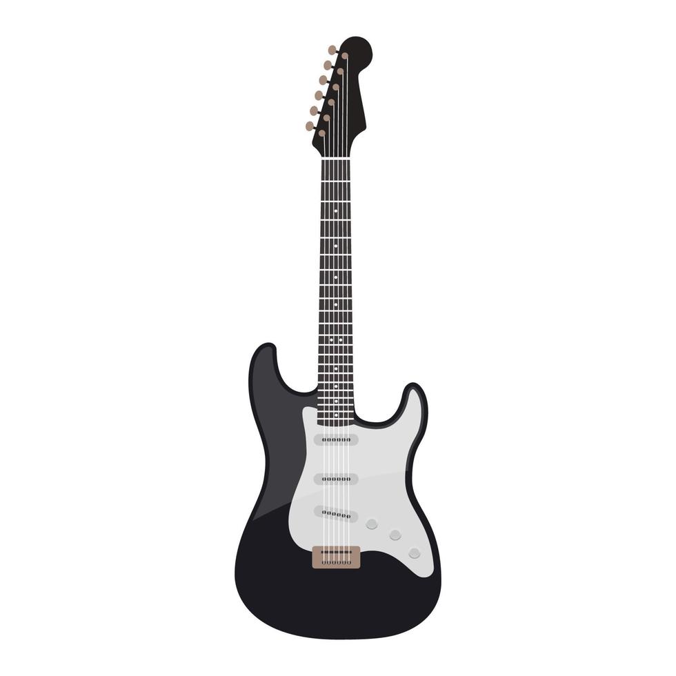 guitarra eléctrica en blanco y negro, vector aislado en blanco