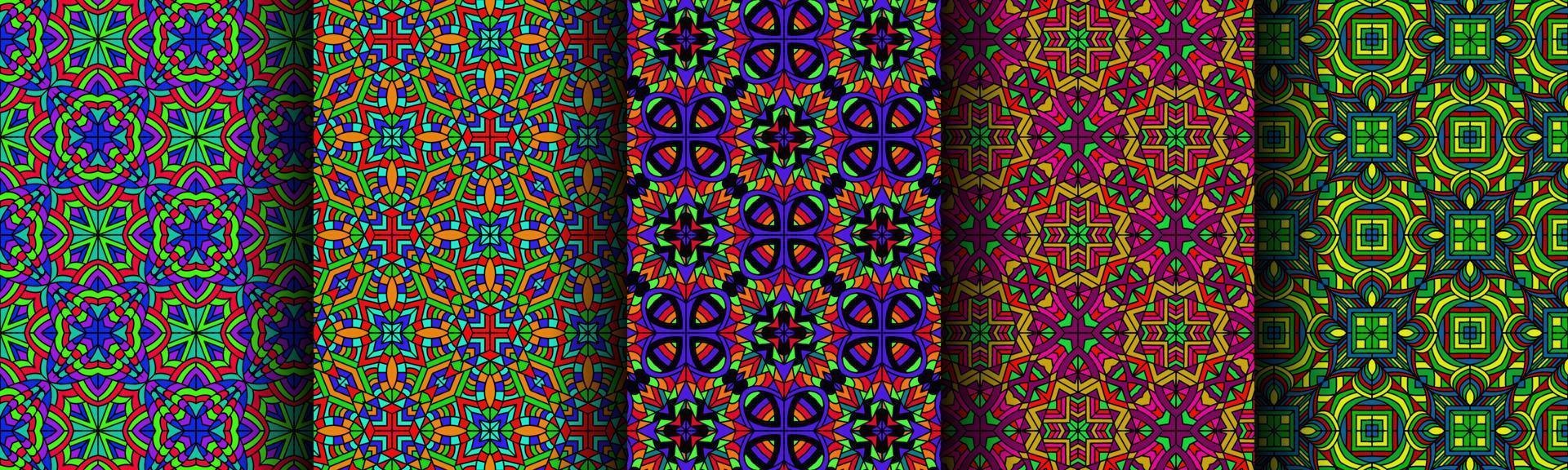 colorful modern ethnic pattern collection bundle vector