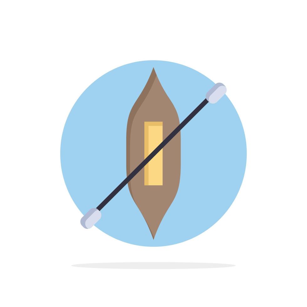 Boat Canoe Kayak Ship Abstract Circle Background Flat color Icon vector