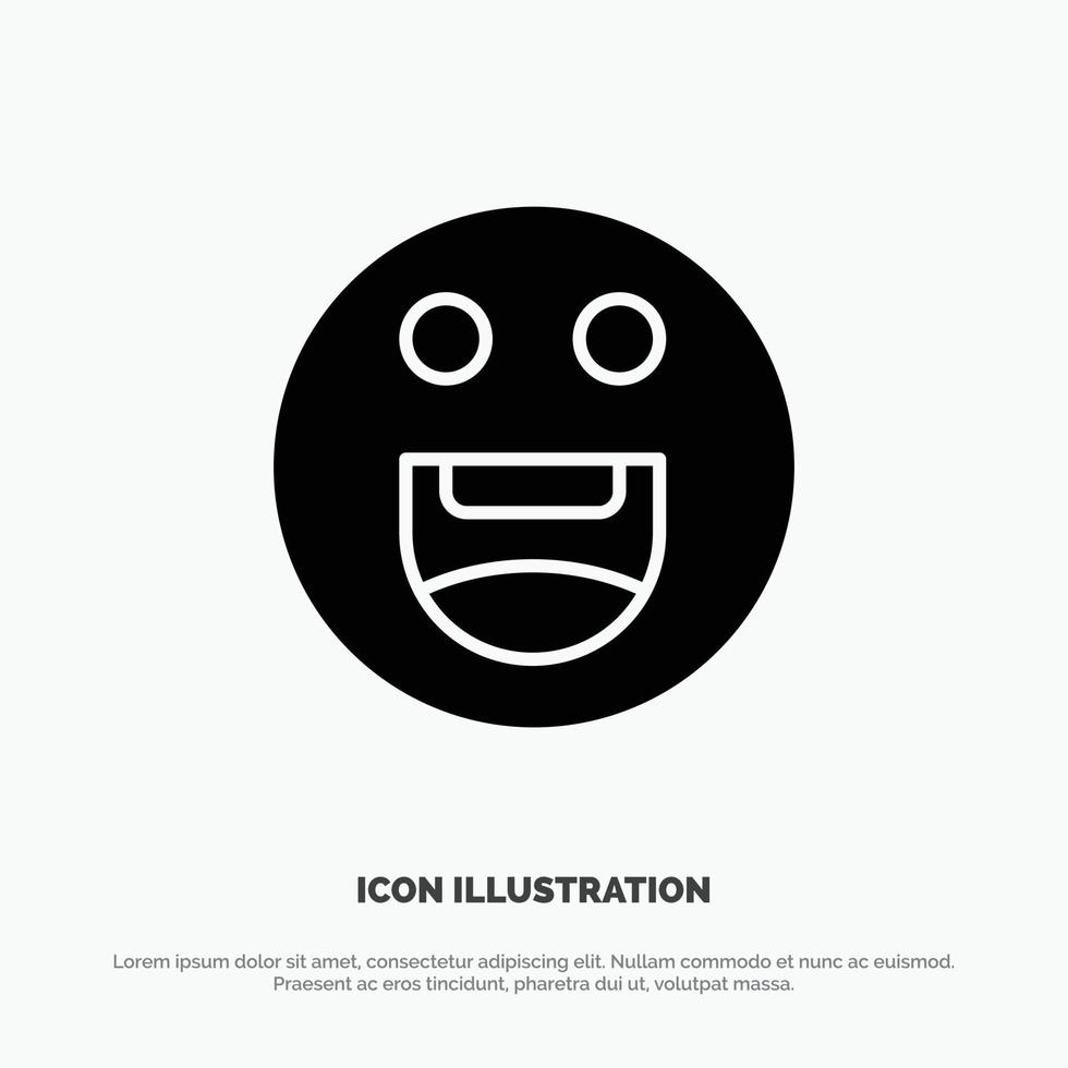 Emojis Happy Motivation solid Glyph Icon vector