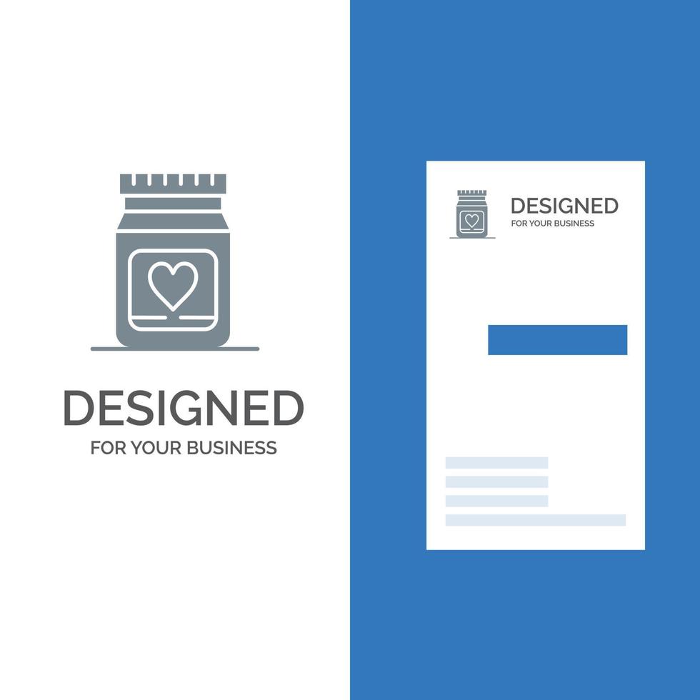 medicina amor corazón boda diseño de logotipo gris y plantilla de tarjeta de visita vector