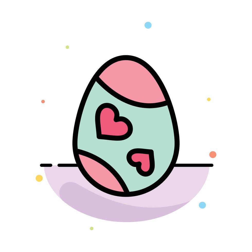 Bird Decoration Easter Egg Heart Abstract Flat Color Icon Template vector