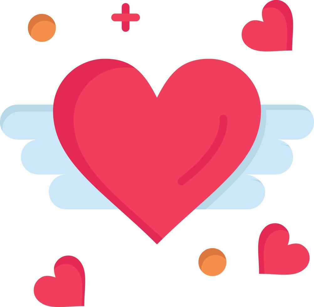 Loving Love Heart Wedding  Flat Color Icon Vector icon banner Template