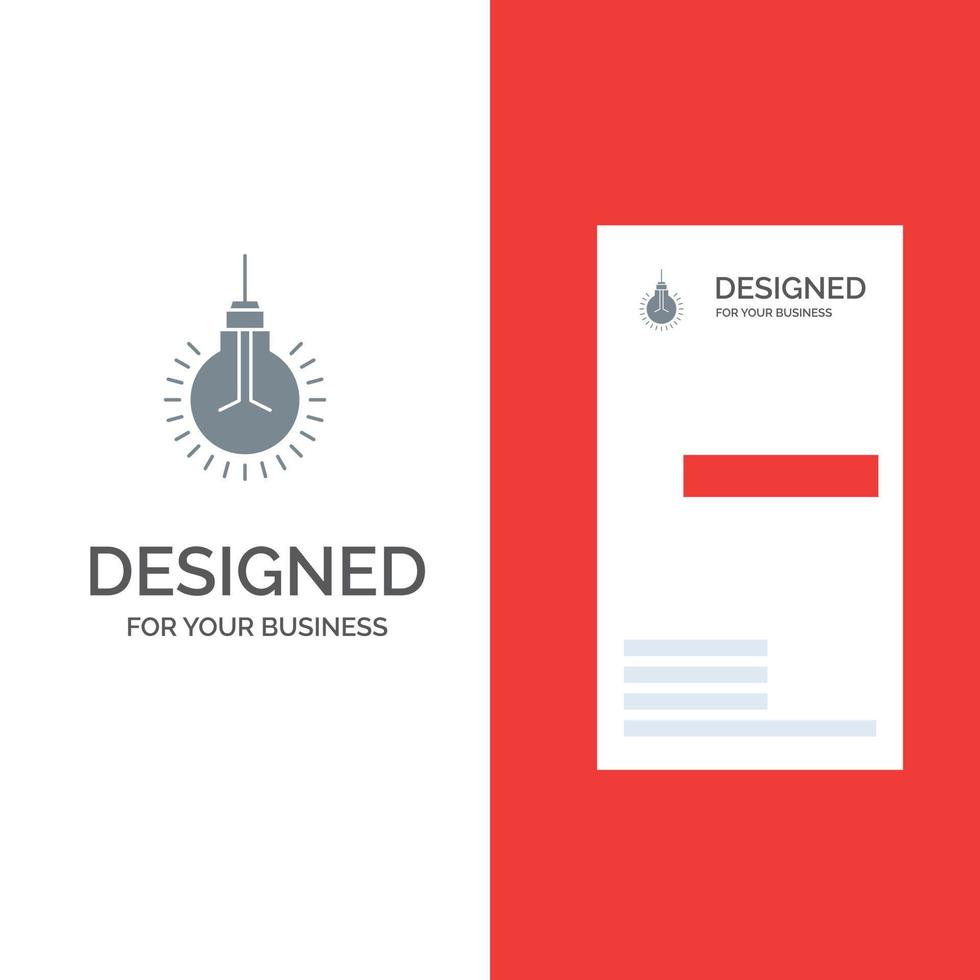 Light Bulb Idea Tips Suggestion Grey Logo Design and Business Card Template vector