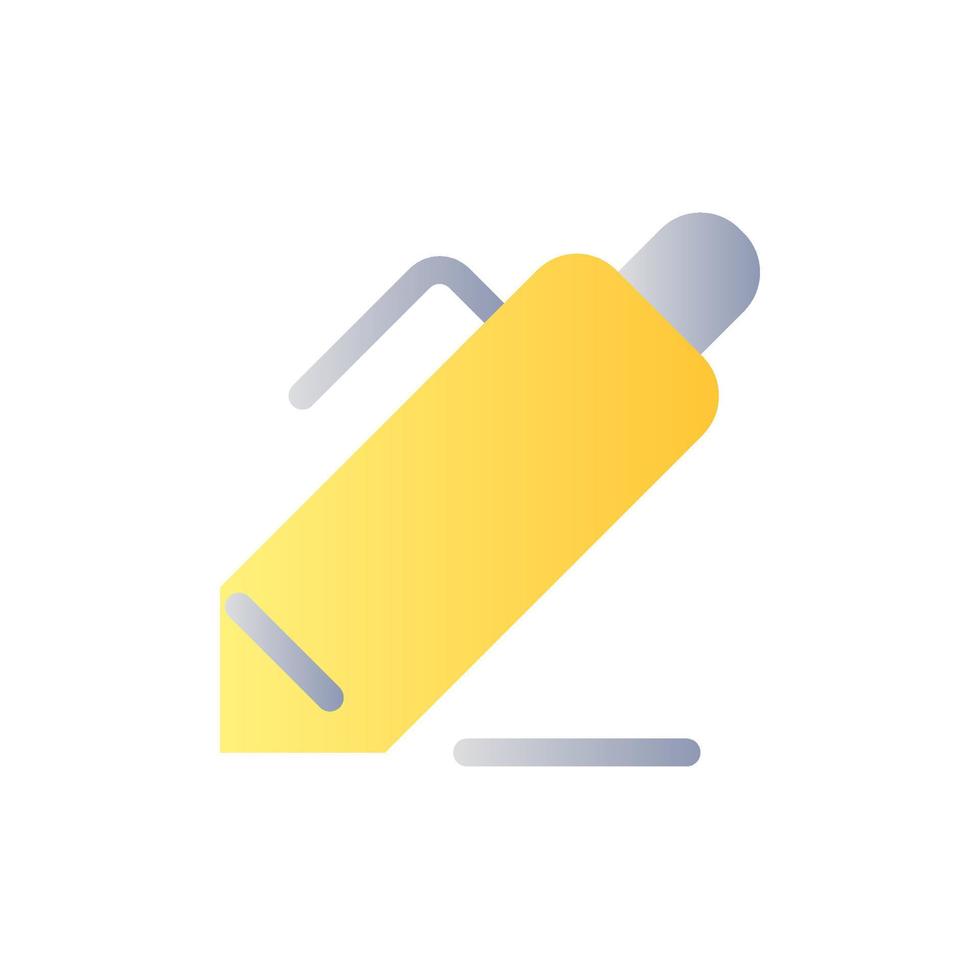 Note-taking flat gradient two-color ui icon. Classroom activity for student. Notetaking during lecture. Simple filled pictogram. GUI, UX design for mobile application. Vector isolated RGB illustration