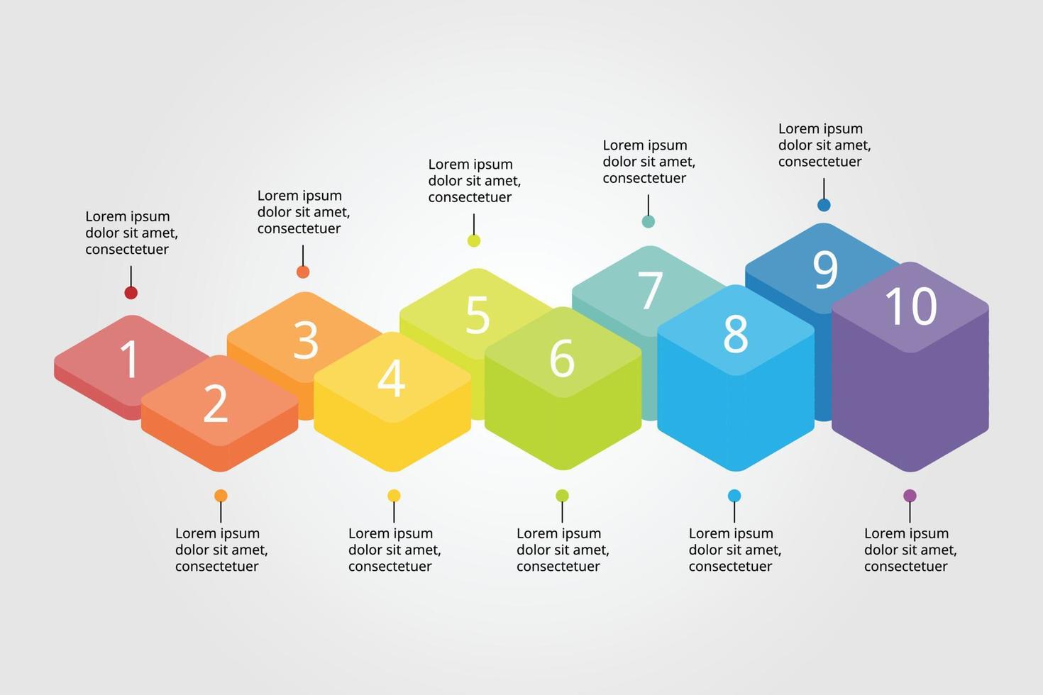 timeline template for infographic for presentation for 10 element vector