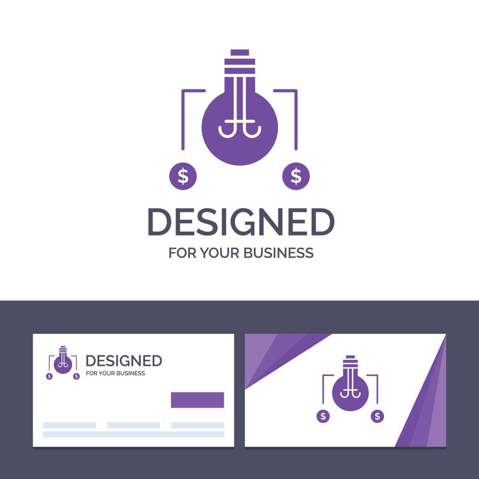 Creative Business Card and Logo template Bulb Idea Solution Dollar Vector Illustration